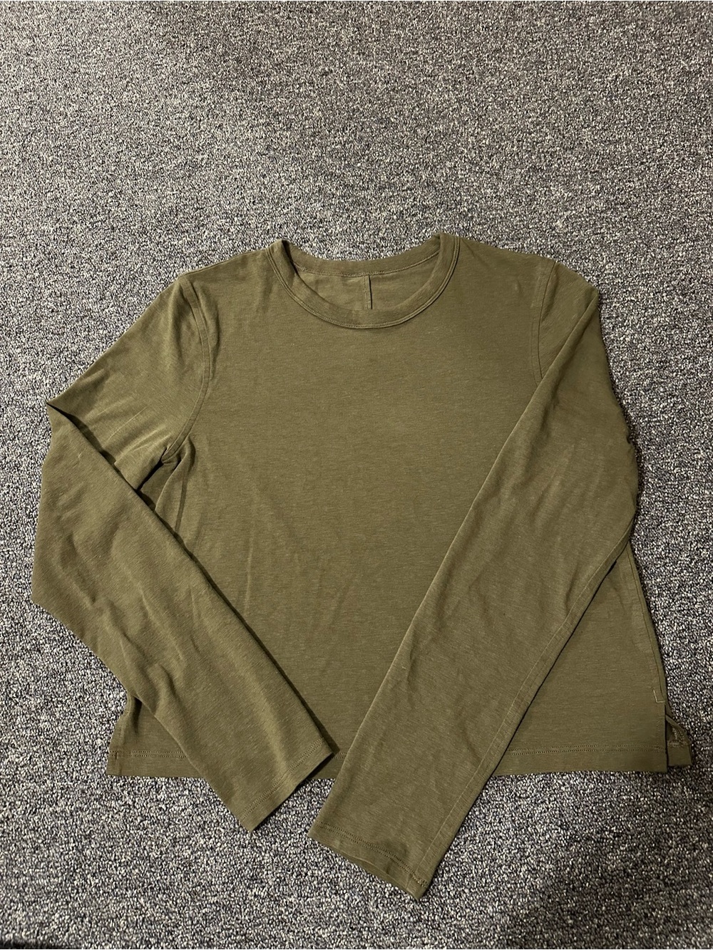 lululemon athletica Olive Crewneck Long-Sleeve Crop Top